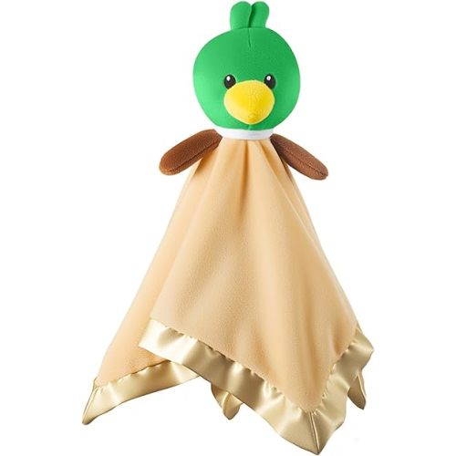Mallard Duck Baby Lovey, Soft Security Blanket, Lovies for Babies, Duck Stuffed Animal Snuggle Toy for Newborn Infant Toddler Boys and Girls, Baby Shower/Nursery Gifts Green 16 Inch