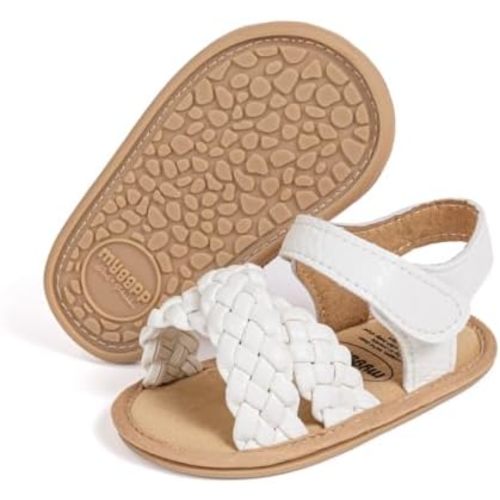 Babelvit Infant Baby Girl Boy Sandals Comfort Premium Summer Outdoor Casual Beach Shoes with Flower Bowknot Anti Slip Rubber Sole Newborn Toddler Prewalker First Walking Shoes