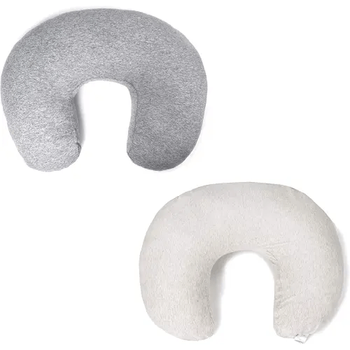 Pro Goleem Nursing Pillow Cover 100% Jersey Cotton 2 Pack Soft Feeding Pillow Slipcover for Breastfeeding Moms Fits Standard Infant Nursing Pillow or Positioner Grey for Boys and Girls