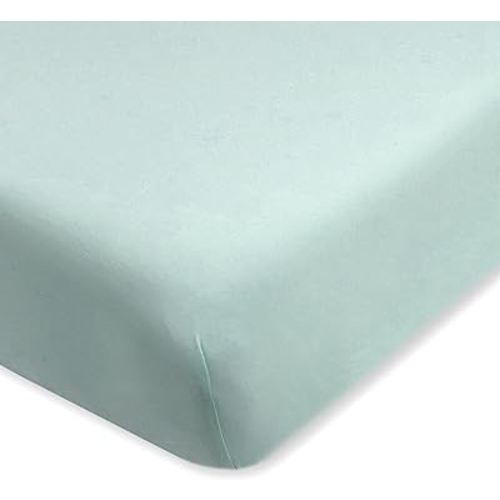 HonestBaby Fitted Crib Sheets Fits Standard Mattress Bassinet, Mini Prints 100% Organic Cotton Baby Boys, Girls, Unisex, Sage Fitted Crib Sheet, One Size
