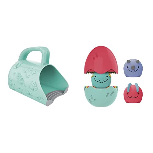 Dr. Brown's CleanUp Dino-Pour Bath Rinse Cup, 0m+ with Dr. Brown's CleanUp Float & Hatch Dino Eggs Nesting Bath Toy, 6m+, BPA Free, Certified Plastic Neutral