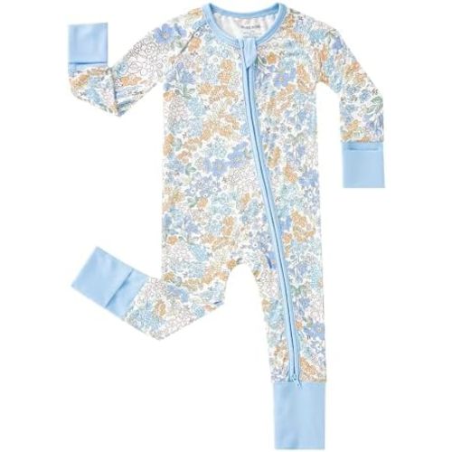 pureborn Baby Infant Boys Girls Zipper Sleeper Snug Fit Viscose from Bamboo Pajamas 0-24 Months