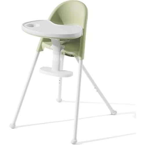 Funny Supply 3-in-1 Cute Folding High Chair, High Chairs for Babies and Toddlers, Modern Space Saving Highchair with Removable Double Tray, Easy to Clean, Light Weight Baby Feeding Chair, Green