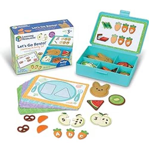 Amazon.com: Learning Resources Let's Go Bento! Learning Activity Set, 78 Pieces, Ages 3+, Preschool Learning Activities, Toddler Toys, Learning & Education Toys, Fine Motor Skills,Stocking Stuffers for Kids : Toys & Games