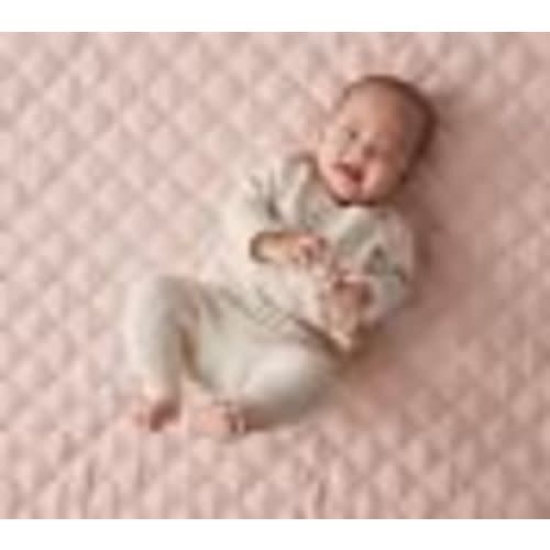 European Linen Baby Quilt - Blush