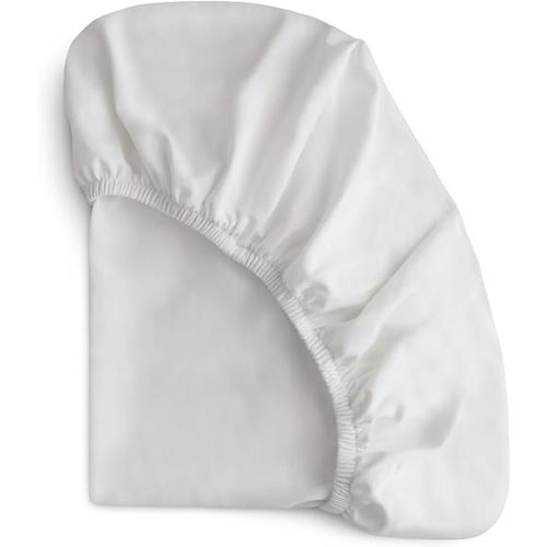 mushie Stretchy & Soft Crib Sheet | Fitted 28" x 52" (White)