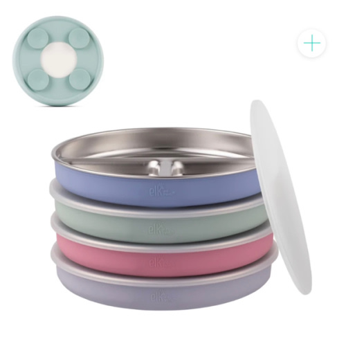 7.8" Stainless Steel Divided Plates with Suction Sleeve