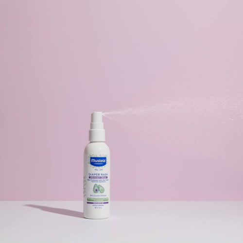 Mustela Baby Diaper Rash Cream Spray – Touch-Free protectant with Zinc Oxide & Natural Avocado - Treats, Soothes and Prevents Diaper Rash- Fragrance-Free - 3 fl. oz