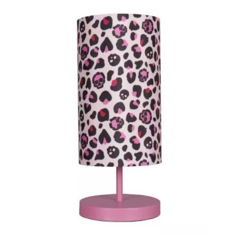 15" Pink Skull Leopard Print Table Lamp by Ashland®