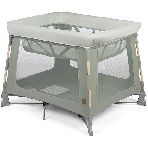 Maxi-Cosi Swift Baby Playpen with Mat, Baby Play Yards, Pack and Play with Bassinet - Portable Playpen for Babies and Toddlers, Classic Green