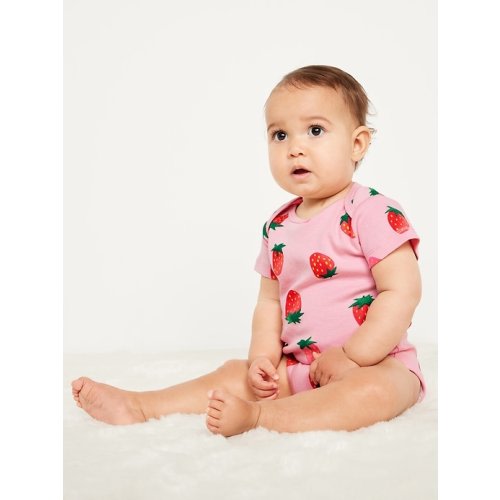 Printed Short-Sleeve Bodysuit for Baby
