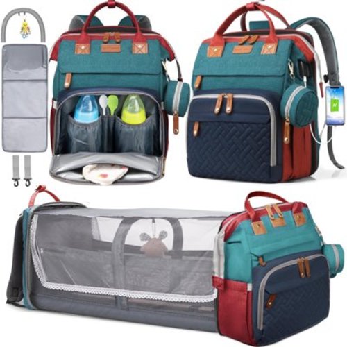 Morfone Baby Diaper Bag Backpack with Changing Station, Large Capacity Baby Bag, Waterproof Travel Backpack with USB Charging Port, Stroller Straps , Baby Shower Gifts