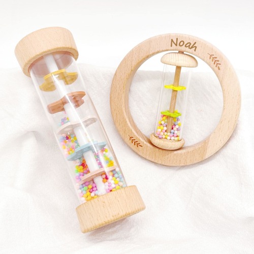 Personalized Baby Rainstick Rattle Sensory Toys for Baby Custom Wood New Baby Gifts Baby Shower Gifts Nephew Gifts Niece Gifts Newborn