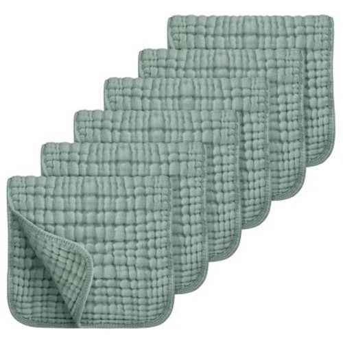 Clearance! Muslin Burp Cloths 100% Cotton Large 20''x10'' Baby Essentials, Extra Soft and Absorbent Baby Burping Cloth for Boys Girls,Dark Green,6 Pack