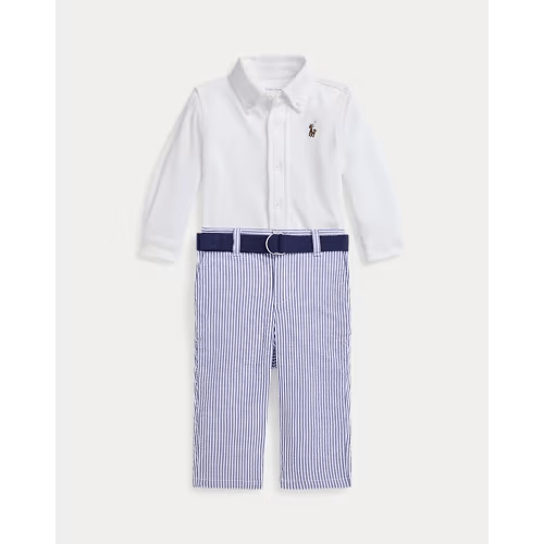 Shirt, Belt & Seersucker Pant Set