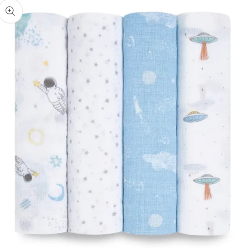 Essentials Cotton Muslin Swaddles 4 Pack | aden + anais