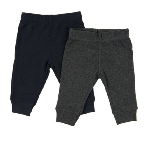 Leveret Baby Two Pack Legging Navy and Dark Gray 6 Month