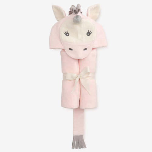 Pink Unicorn Hooded Baby Bath Wrap PINK / O/S