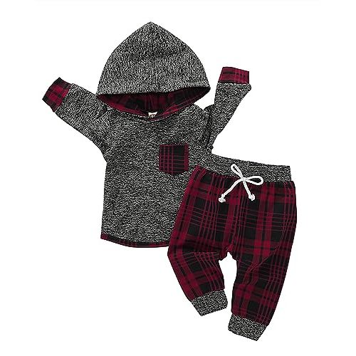 Toddler Baby Boy Clothes Infant Newborn Boy Outfit Long Sleeve Hoodie Sweatshirt Pants Fall Winter Clothes Set