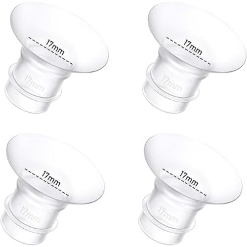 4Pcs Breast Pump Flange Insert 17mm Compatible with Momcozy/Spectra/Medela/eufy/Elvie/Lansinoh/Paruu P10 Breast Pump, Fit for Momcozy M5/M9/M6/V2 Pro/V2 pro/S12 Pro/eufy E10 S1 S1 Pro, 24mm Flange