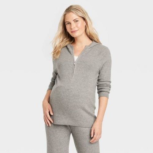 Hooded Maternity Nursing Sweater - Isabel Maternity By Ingrid & Isabel™ Gray Xs