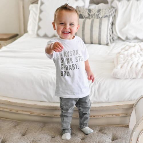 Personalized Nickname Color Block Kids Graphic Tees