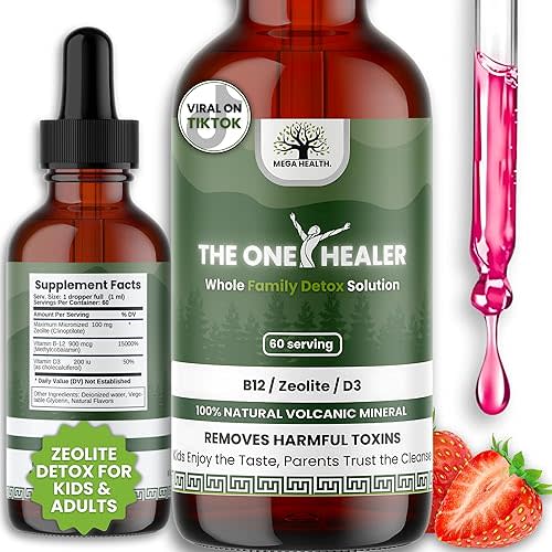 The One Healer | Zeolite Drops for Kids and Adults | Supports Gentle Daily Detox, Energy, and Focus Naturally | Pure Liquid Zeolite Drops + Methyl B12 + D3 | Heavy Metal Detox Kids & Adults | 2.1oz