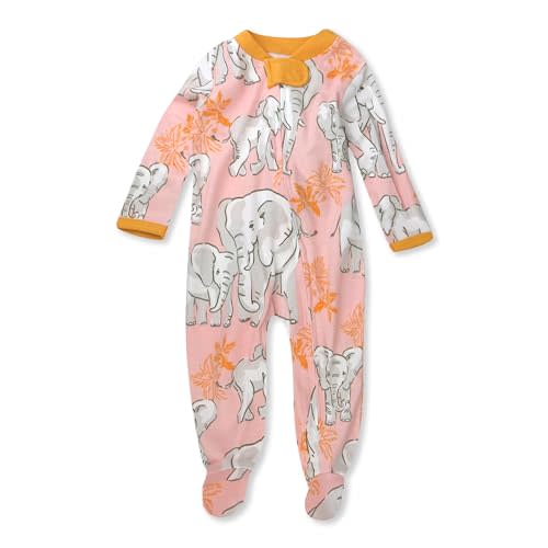 HonestBaby Sleep & Play Footed One-Piece Pajama Sleeper 100% Organic Cotton, Baby Girls