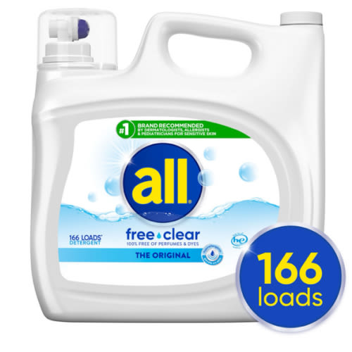 all free clear Liquid Laundry Detergent, The Original, 166 loads, 250 fl. oz. - Sam's Club
