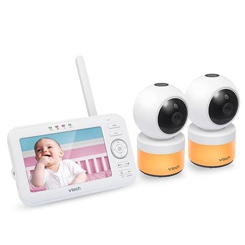VTech VM924 No WiFi Remote Pan-Tilt-Zoom Video Baby Monitor - 5" LCD Screen, Up to 17Hrs Video/31Hrs Audio Battery, 1000ft Range, Night Vision, Soothing Sounds, Temperature Sensor