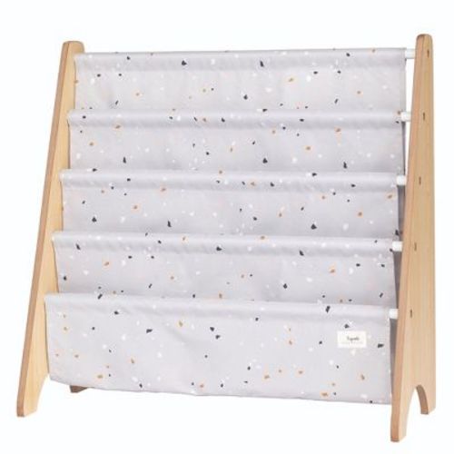 3 Sprouts Recycled Book Rack - Terrazzo Gray