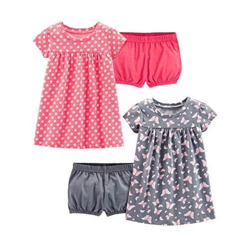 Simple Joys by Carter's Girls' Short-Sleeve and Sleeveless Dress Sets, Pack of 2