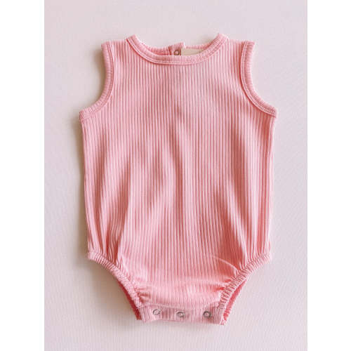 ribbed tank bubble - pink 6-12 MONTHS