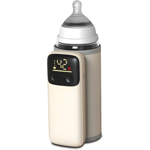 Cozytots Portable Bottle Warmer for Travel Wireless Portable Baby Milk Warmer On The Go Constant Temperature Rechargeable USB Battery-Powered Baby Milk Heating Bag in Car Heaters Thermostat Bag