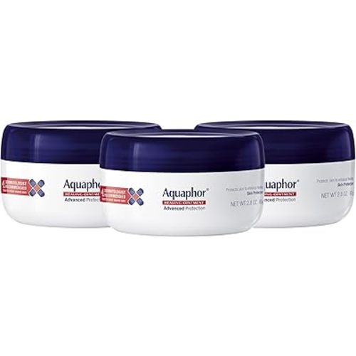 Aquaphor Healing Ointment - Skin Protectant for Dry Cracked Skin - Hands, Heels, Elbows - 2.8 oz Jar (Pack of 3)