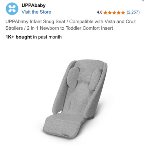 UPPAbaby Infant Snug Seat / Compatible with Vista and Cruz Strollers / 2 in 1 Newborn to Toddler Comfort Insert