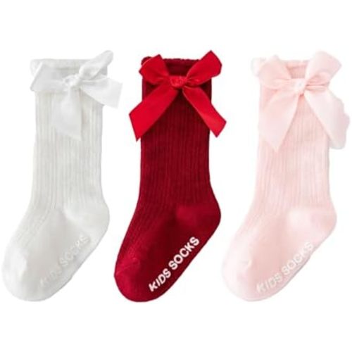 Baby Over-The-Knee Socks Mid-Tube Long Socks Newborn Bowknot Non-Slip Bottom Socks Suitable For Infants And Toddler