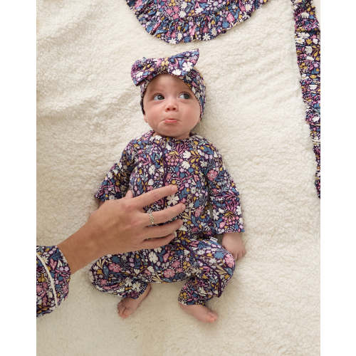 Midnight Petals Ruffle Zippy | Little Sleepies