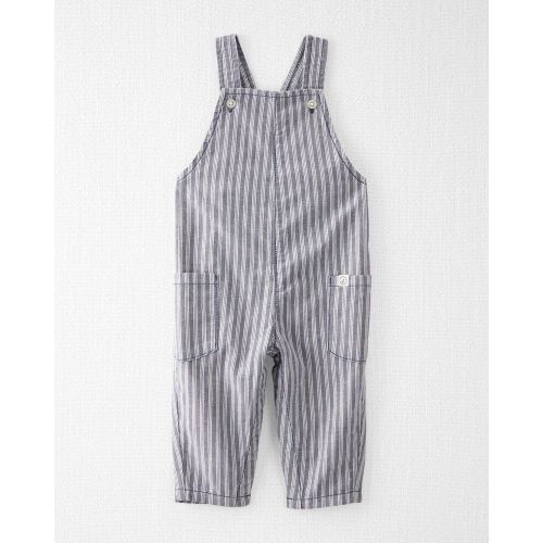 Striped Woven Organic Cotton Overalls