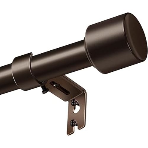 2 PACK 1” Diameter brown curtain rod Itself is 30 to 144 inch. 1 Pack Fits 30-142 inch, 66 to 120 inch Windows with Heavy Duty Adjustable brown curtain rods Splicing Metal Extra Long Curtain Rod