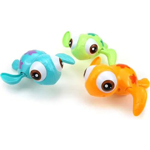 DUCKBOXX XX Wind-up Swimming Sea Turtles Bath Toy, No Battery Mold-Free Anti-Rust Interactive Montessori Toy for Kids 18M+ (3pcs)