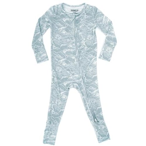 Shwally Organic Baby Bamboo Rompers with 17 Signature Prints - Infant Zipper Jumpsuits
