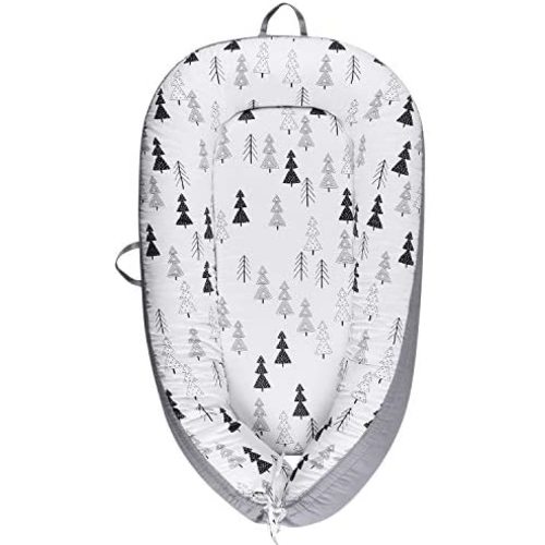 Baby Lounger, Portable Baby Nest Infant Bassinet, Soft Breathable Cotton Cosleeping Baby Bed for Napping and Traveling (Saplings)