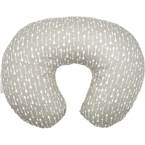 LAT Nursing Pillow for Breastfeeding,100% Cotton Removable Cover,Ergonomic Breast Feeding Pillows for Mom and Baby,Machine Washable(Gray Arrow)