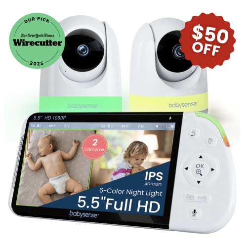 Babysense MaxView PRO: Video Baby Monitor with 2 Cameras, Non Wifi, Sp