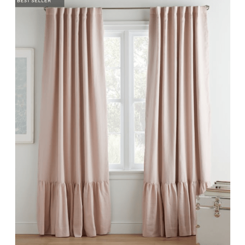 Belgian Linen Ruffle Blackout Curtain