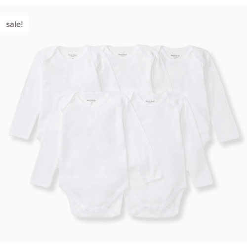 Bee Essentials Organic Long Sleeve Baby Bodysuit 5 Pack | Burt's Bees Baby®