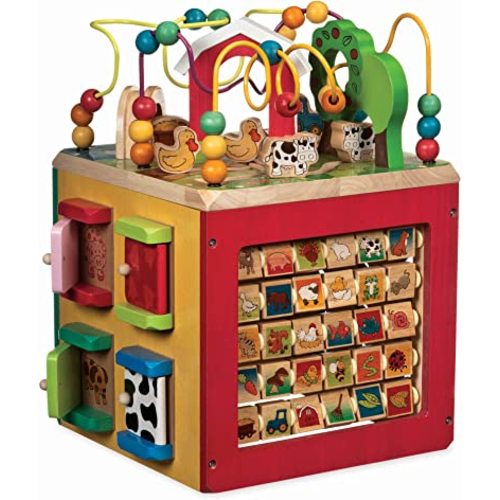 Battat - Activity Cube With Farm Theme - Educational Wooden Toys For Toddlers And Kids - 1 Year +
