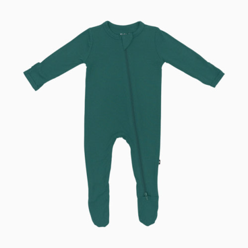 Kyte Baby Zipper Footie - Emerald, 6-9 M