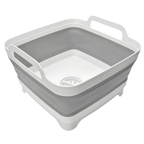 Amazon.com: MontNorth Collapsible Wash Basin 9L, Foldable Dish Tub with Drain Plug, Portable Collapsible Dish Basin, Camping Sink for Washing Dishes, Laundry & Kitchen Use,Gray : Automotive